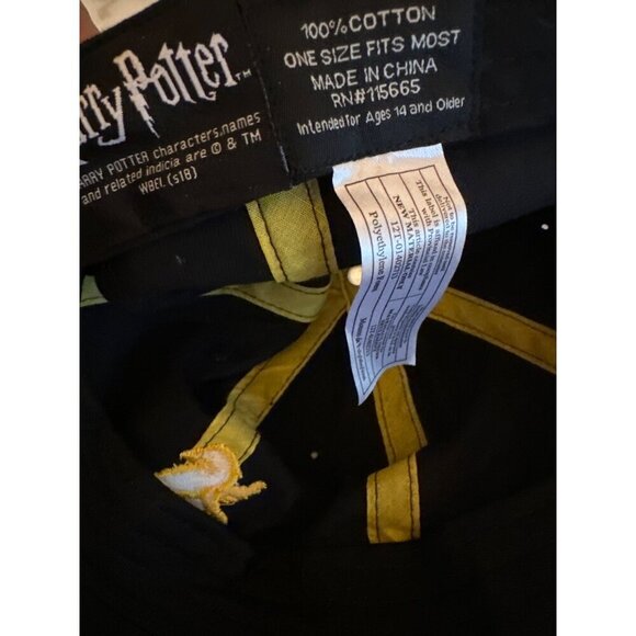Harry Potter Hufflepuff Adjustable Black Baseball Cap - One Size Fits Most - Picture 5 of 5